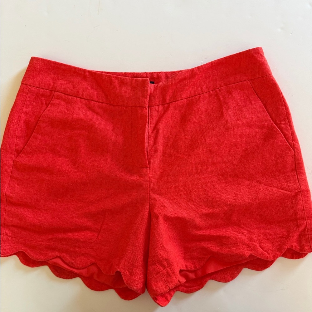 Cynthia Rowley Orange Scalloped Hem Shorts